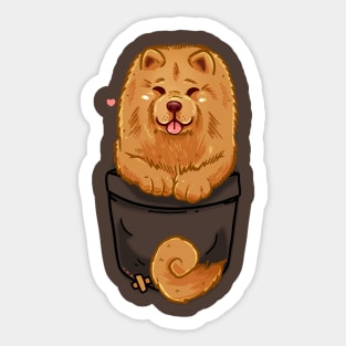 Pocket Cute Chow Chow Dog Sticker